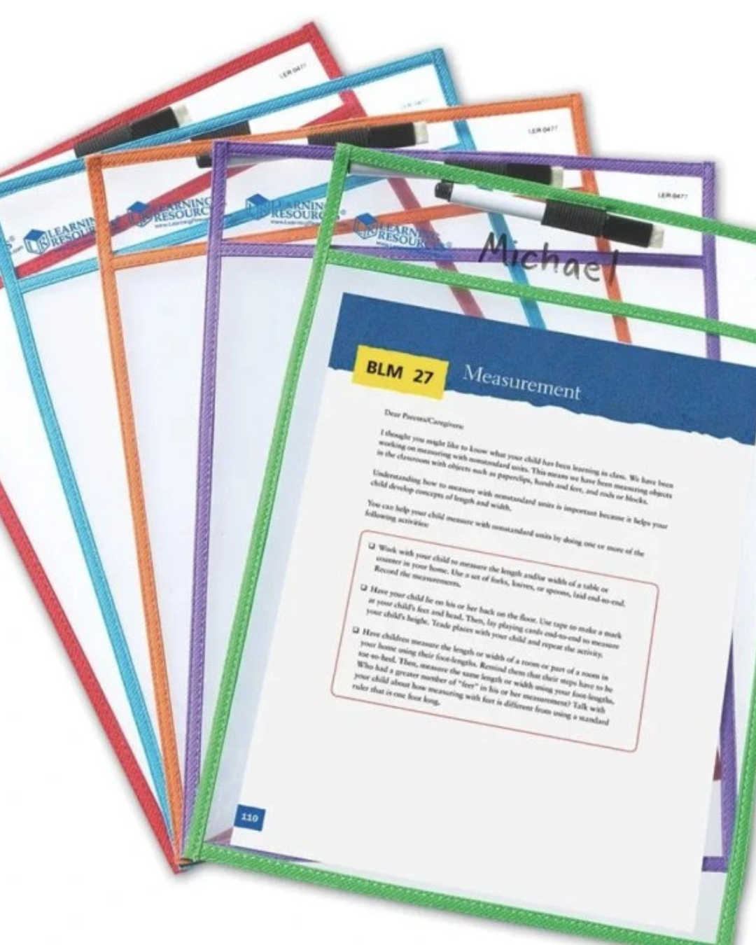 Learning Resources - Write & Wipe Pockets – kapsy na psaní a mazání A4 (5 ks) 2